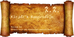 Kirják Kasszián névjegykártya